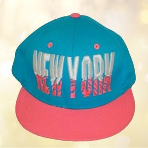 Kbethos Premium Headwear New York Snapback Retro Vintage Embroidered Teal Pink